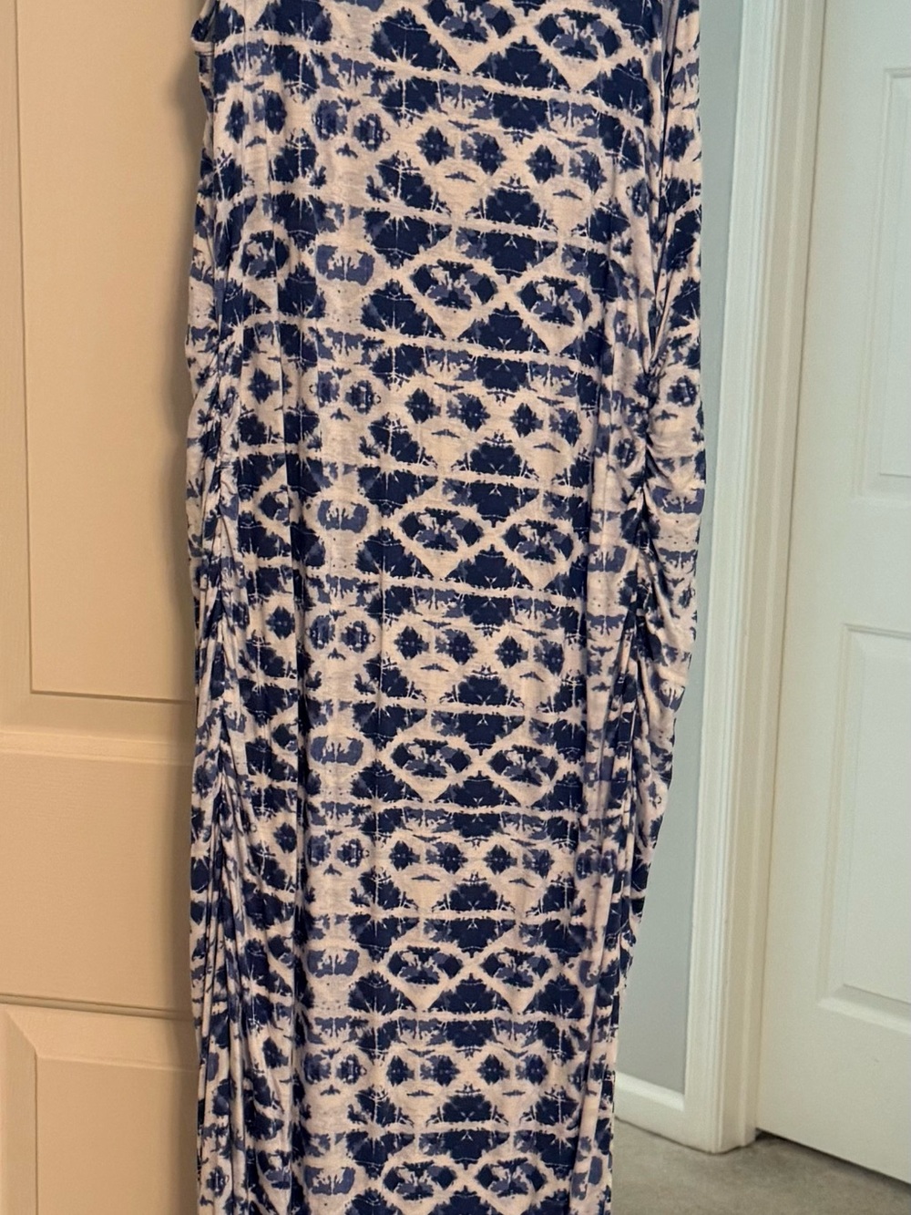 Isabel Maternity by Ingrid & Isabel Navy and White Tie-Dye Maternity Maxi Dress